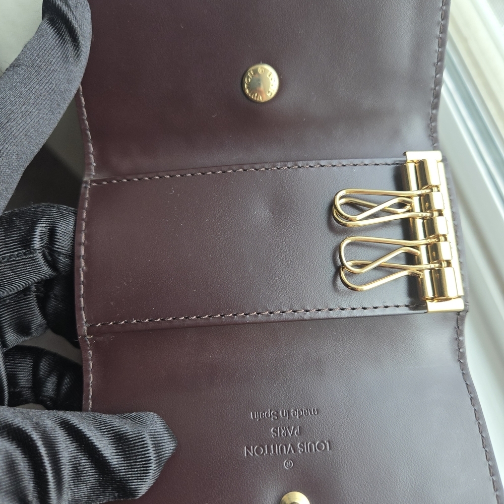 Louis Vuitton Burgundy Brown Leather Key Holder-LIKE NEW - Picture 7 of 16